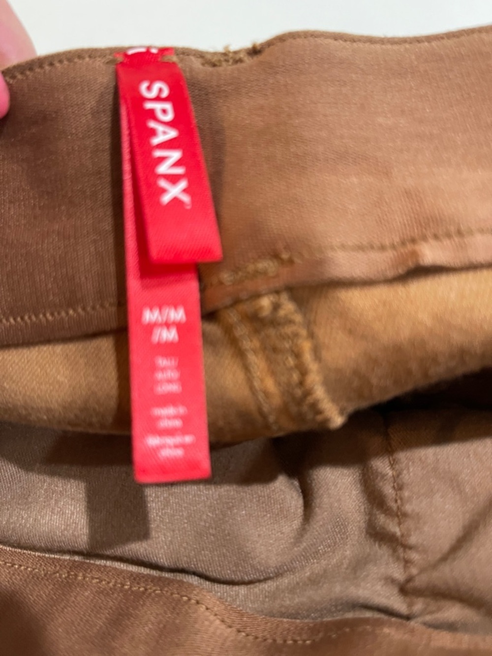 NWT Spanx High Waist Stretch Twill Cargo Skinny Pants SZ M TALL Brown Honey Glow - Picture 4 of 6